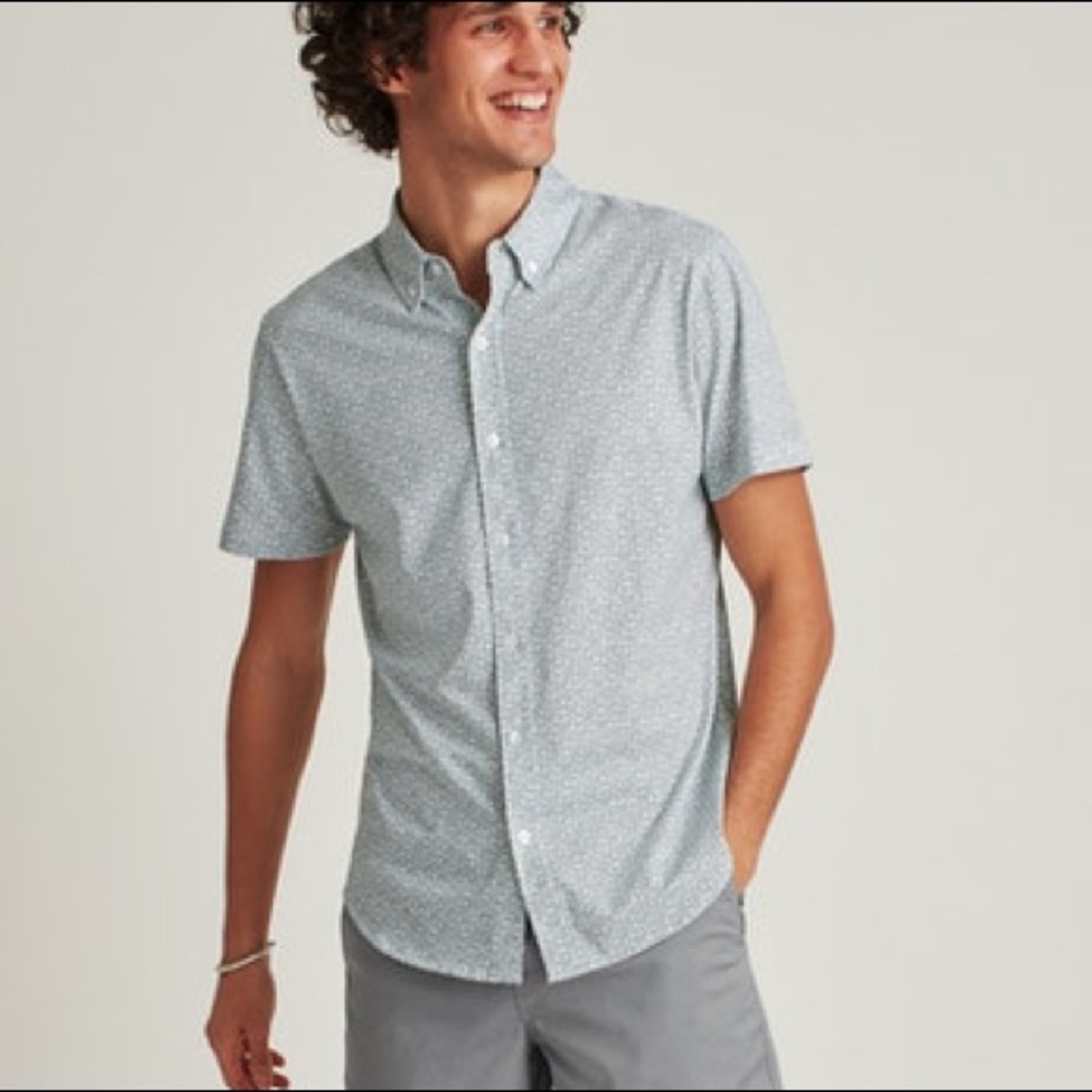 NWOT Bonobos White Floral Jersey Riviera Shirt